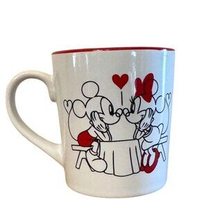 Disney Mickey & Minnie Mouse Love Mug Red & White Ceramic 4.5" Tall